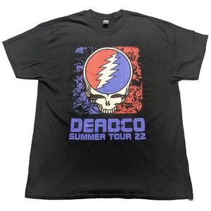 DEAD & CO SUMMER TOUR‎ 22 - Men XL Black Stealie Skull Concert T-Shirt EUC